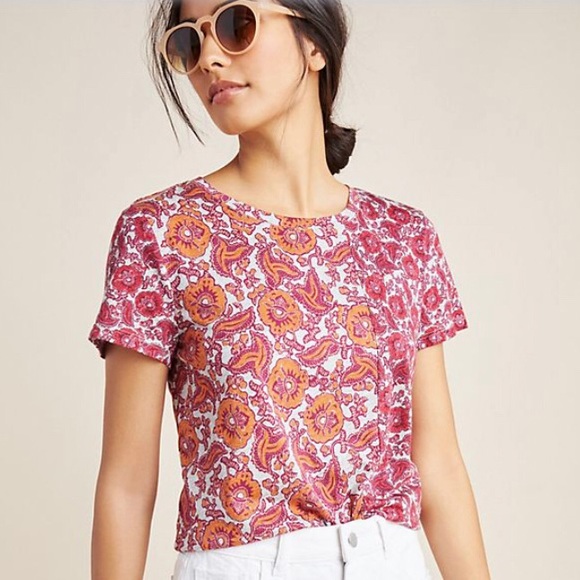 Anthropologie Tops - ✨Host Pick!✨ Anthropologie floral t-shirt.
